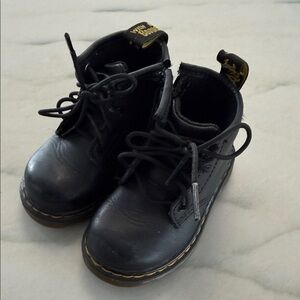 Dr. Martens Kids Black Leather Boots